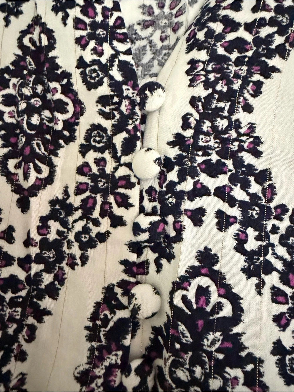 Belle by Kim Gravel Paisley Blouse with covered buttons. Large